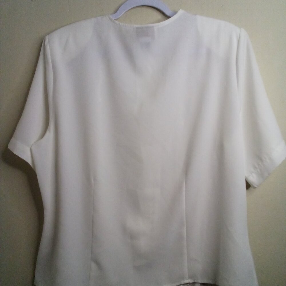 Voir Collection Blouse Women 16W 16 Vintage Embroidery Button Up Feminine Ivory - Picture 13 of 16